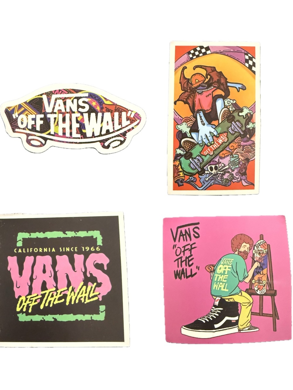 Vans Off The Wall Sticker Lot Skateboard Art Logo Graphic Decal Set of 4
